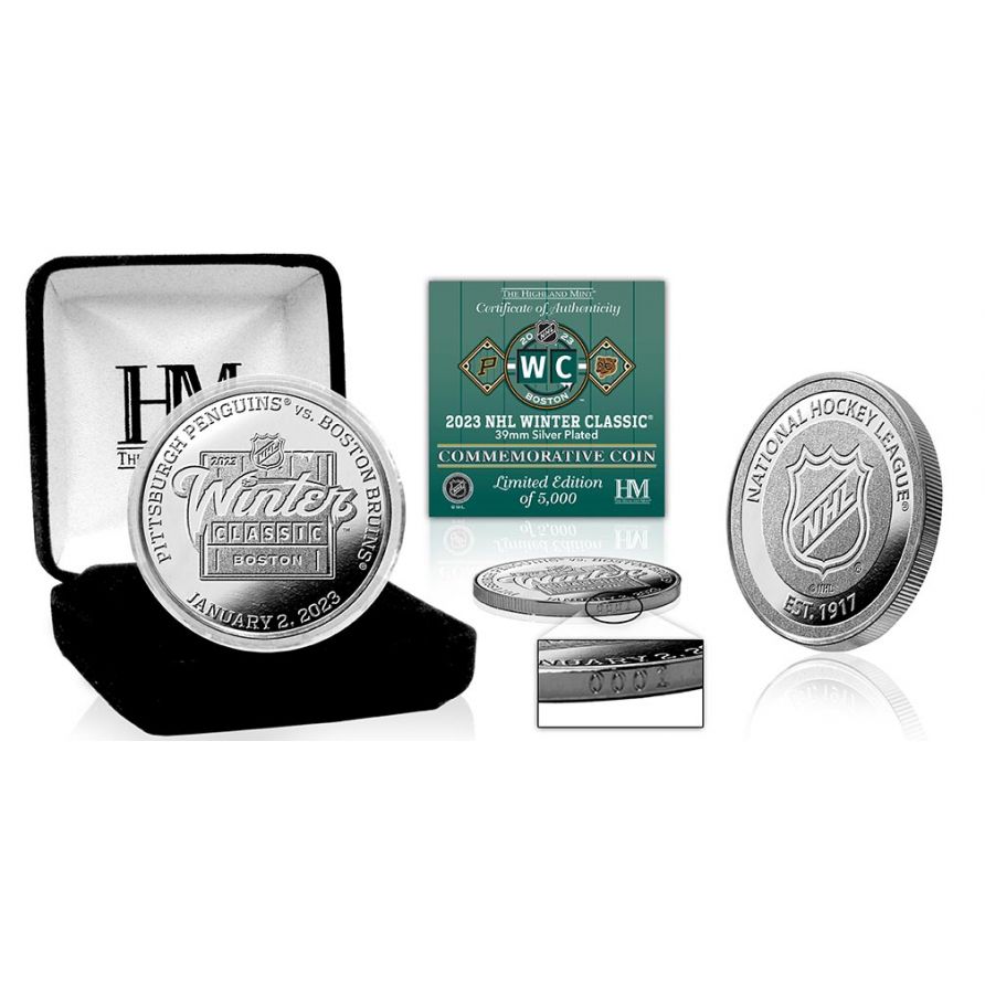 NHL Winter Classic 2023 Pittsburgh Vs Boston Silver Mint Coin